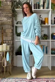 Terry B Lantern Sleeve Sweatshirt Turquoise